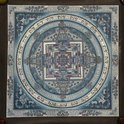 Beautiful Hand-Painted Kalachakra Mandala Thangka