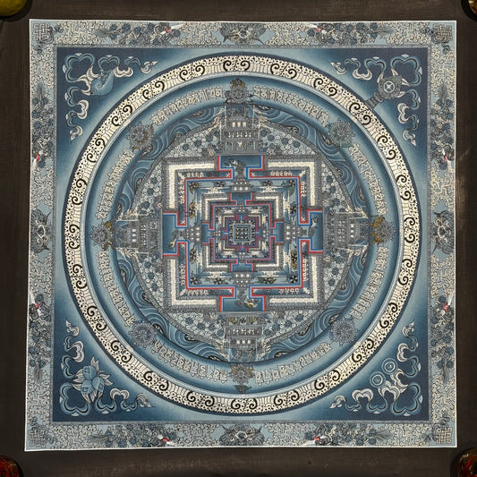 Beautiful Hand-Painted Kalachakra Mandala Thangka