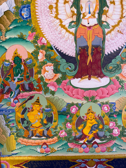 Original Hand-painted a Tibetan Thangka Art Lokeshwor