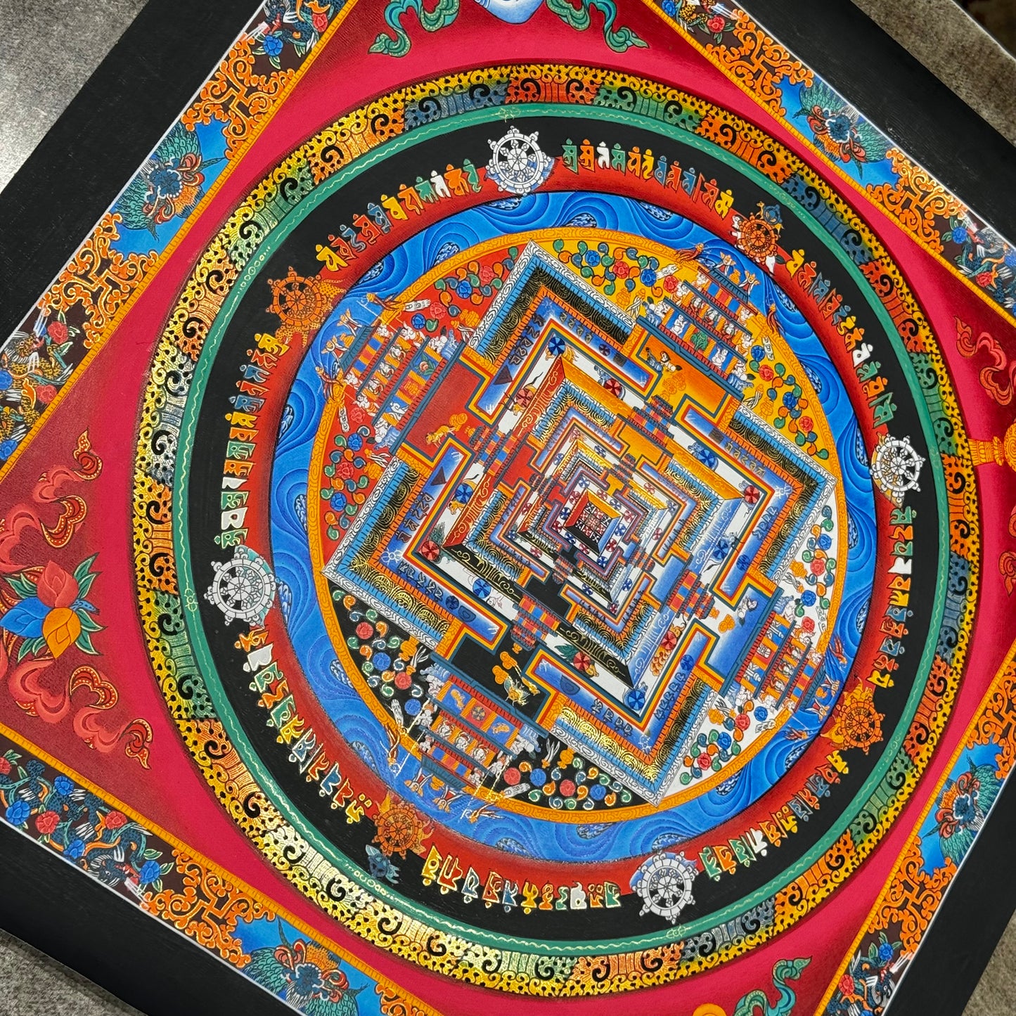 Authentic Hand-Painted Kalachakra Mandala Thangka