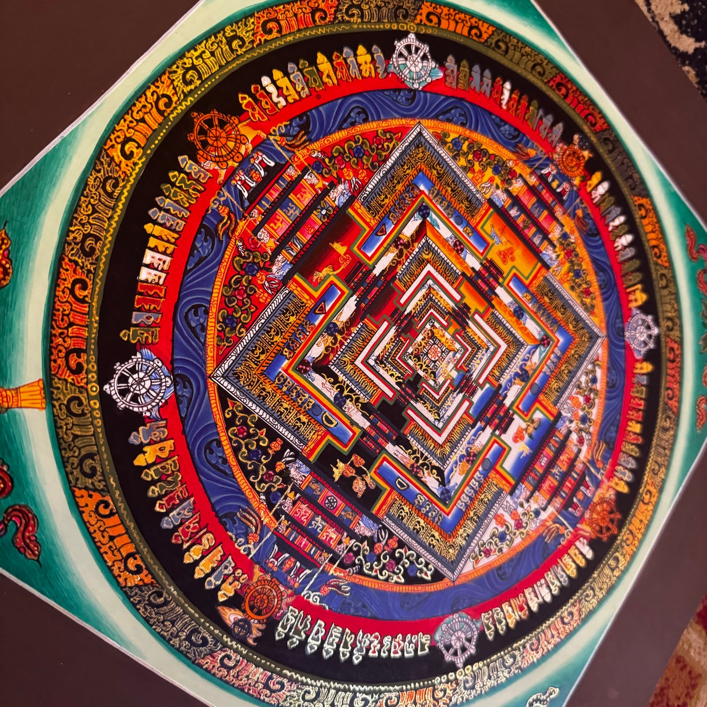 Beautiful Small Size Mandala / Kalachakra Mandala ( WHEEL OF TIME )