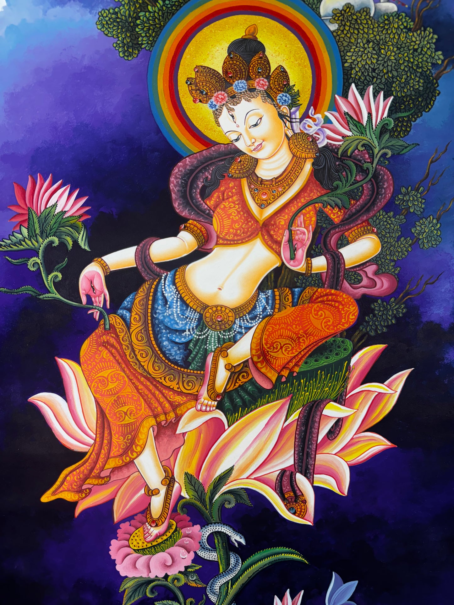 Special Newari Art White Tara (Mother of Compassion)