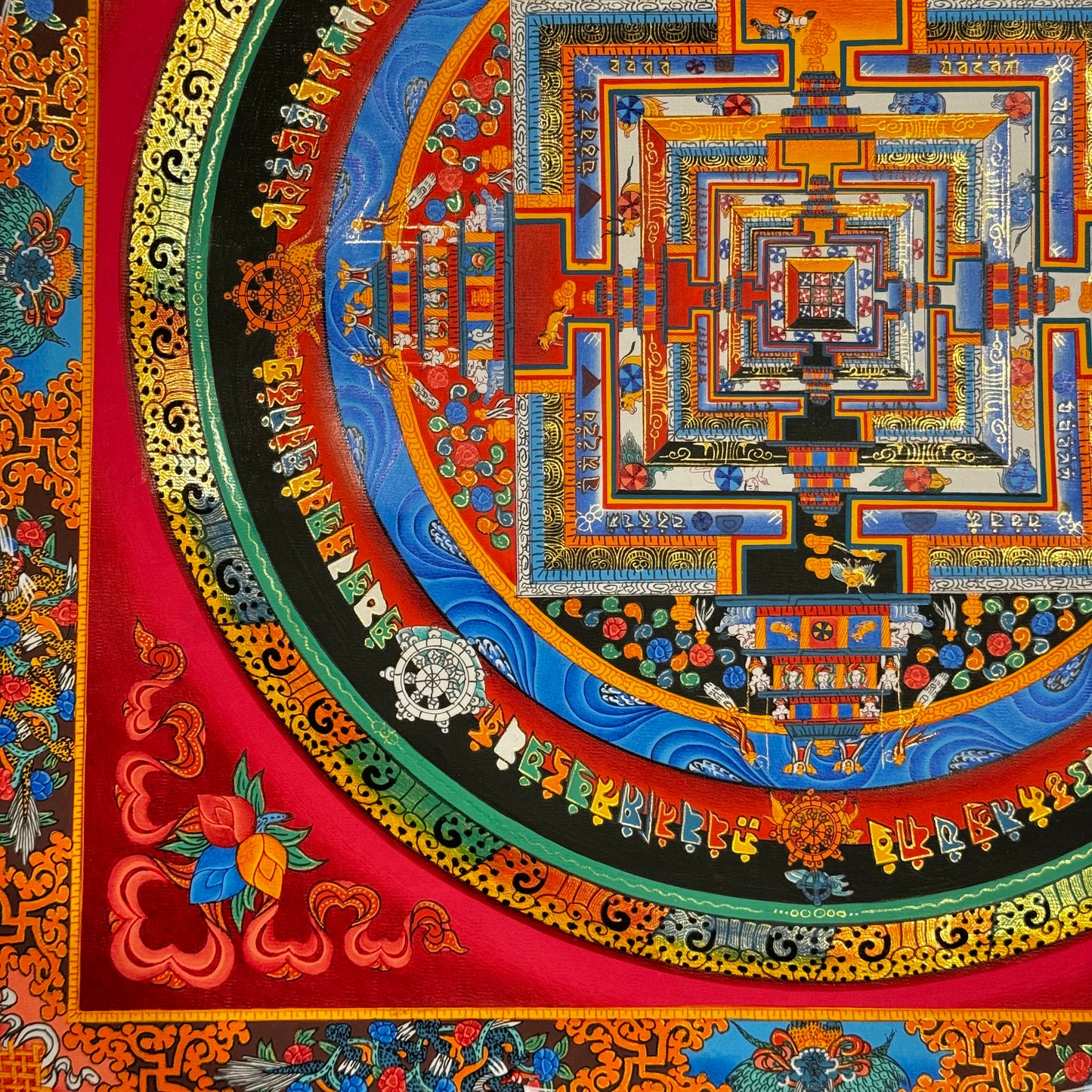 Authentic Hand-Painted Kalachakra Mandala Thangka