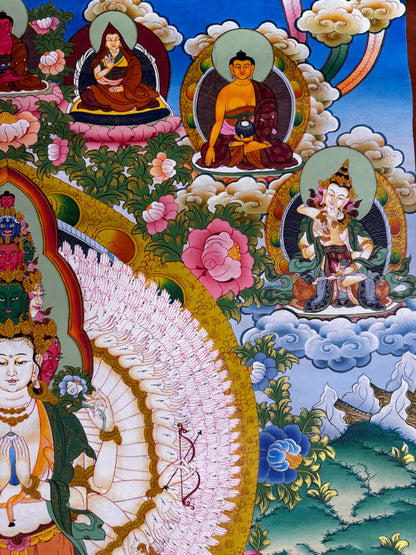 Original Hand-painted a Tibetan Thangka Art Lokeshwor