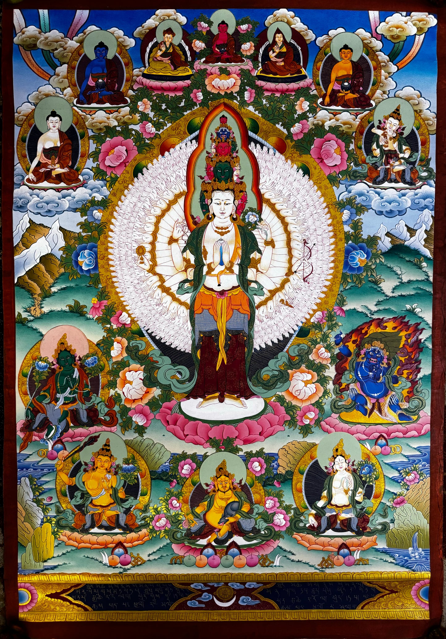 Original Hand-painted a Tibetan Thangka Art Lokeshwor