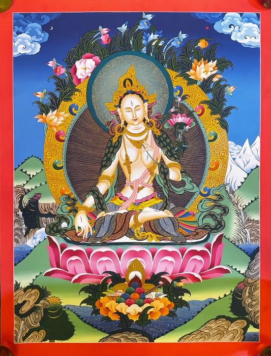 High quality Thangka painting, White Tara