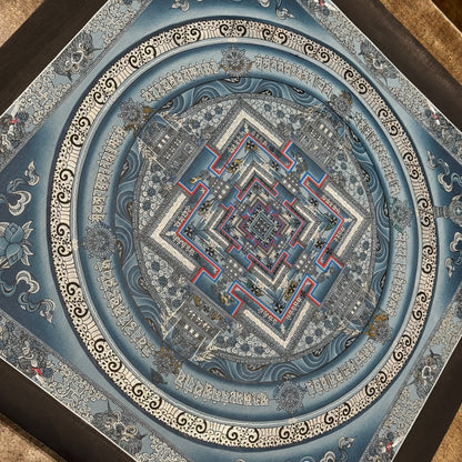 Beautiful Hand-Painted Kalachakra Mandala Thangka