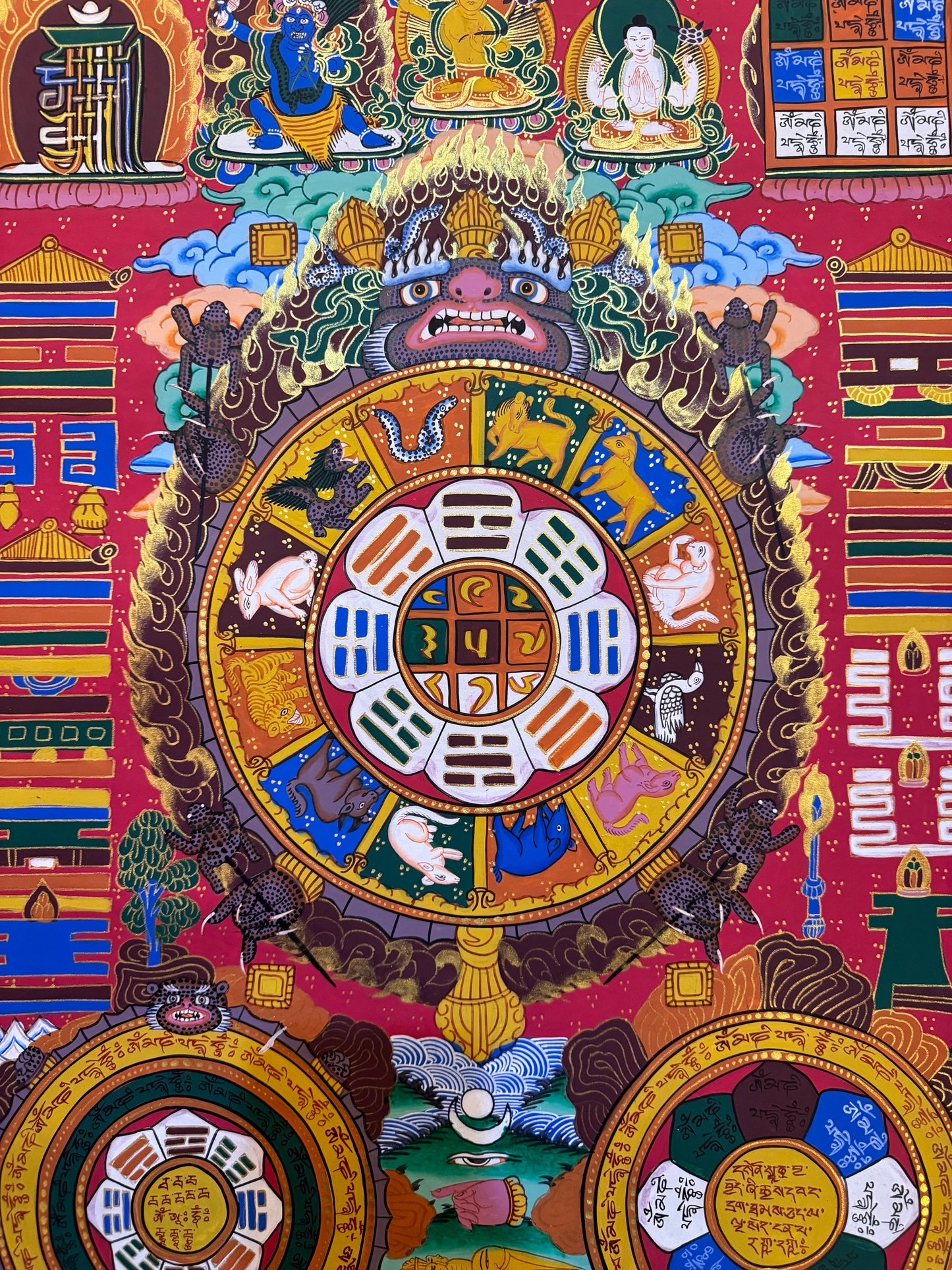 Authentic hand painted Thangka/ Tibetan Calender