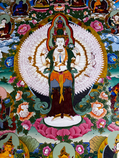 Original Hand-painted a Tibetan Thangka Art Lokeshwor