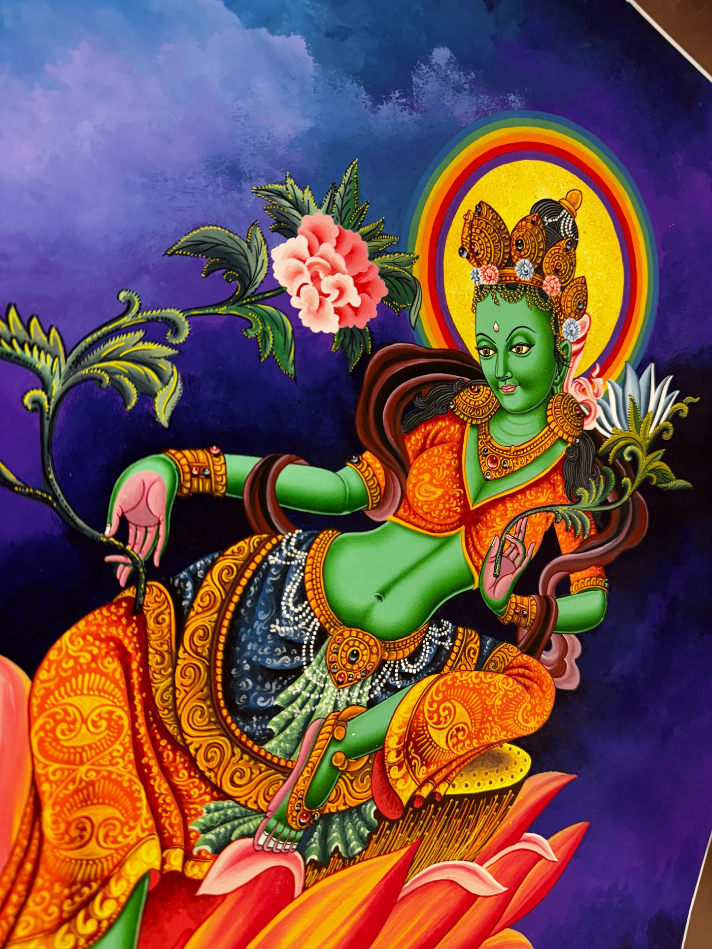 Special Newari Art Green Tara