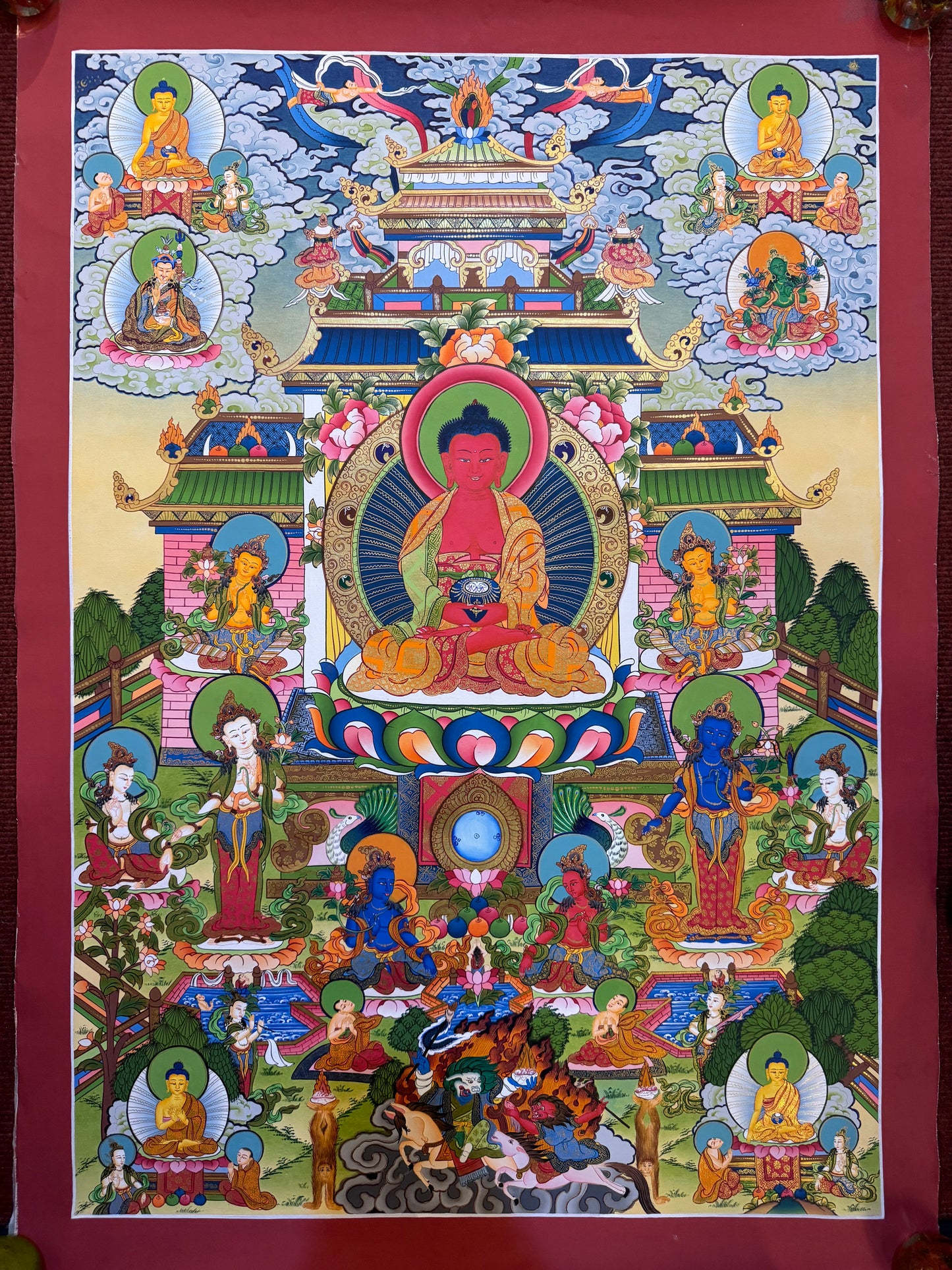 Amitabh Buddha Pure Land Thangka