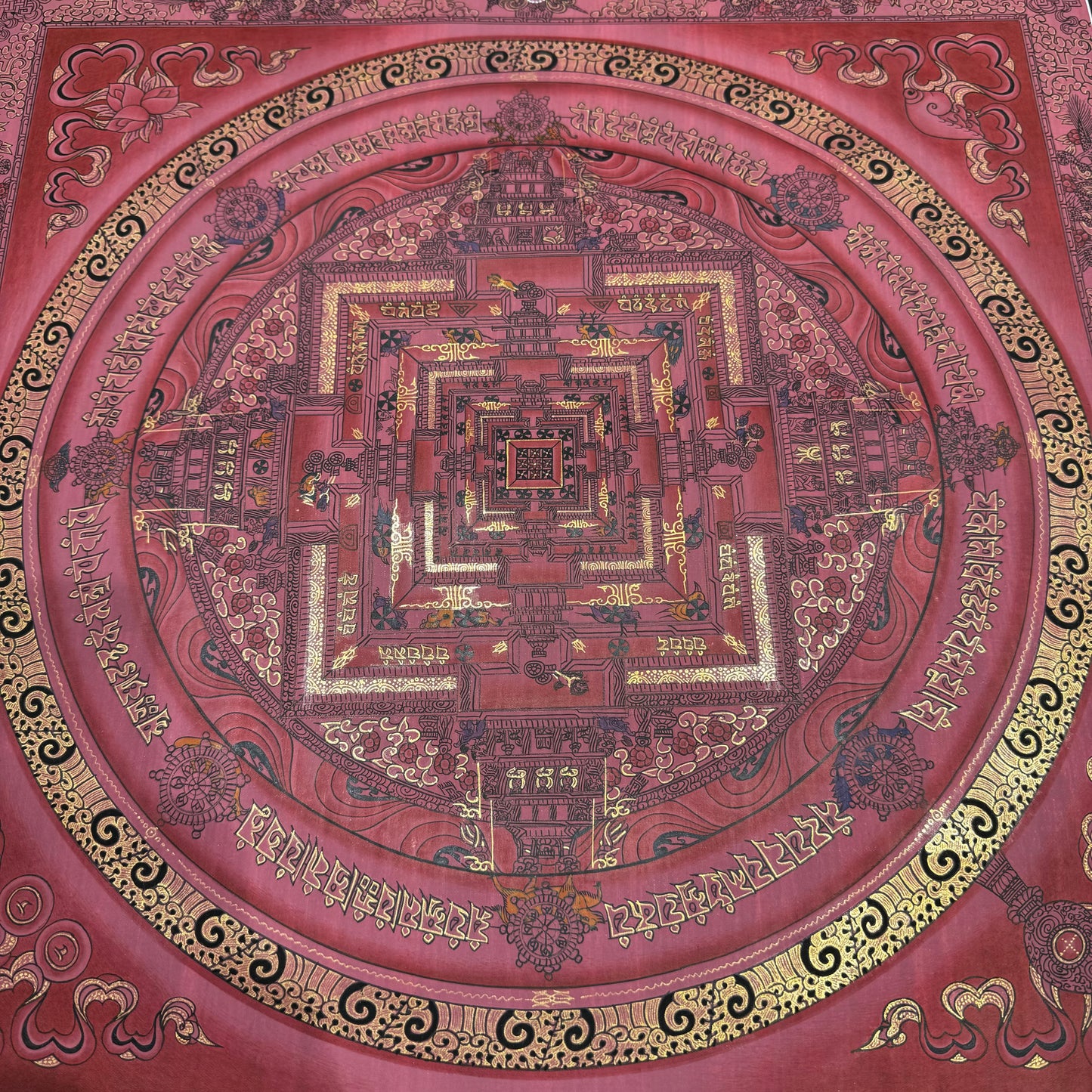 Beautiful Hand-Painted kalachakra Mandala Thangka