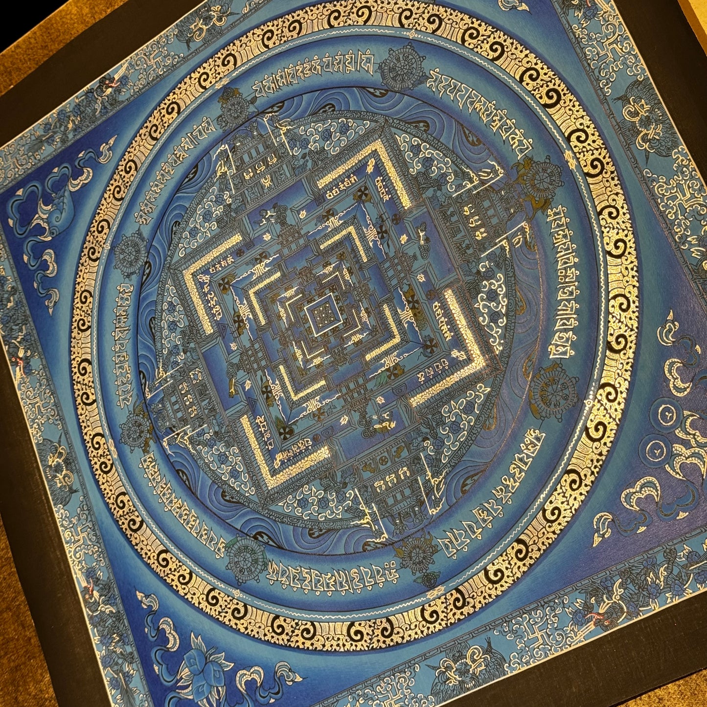 Beautiful Hand-Painted Kalachakra Mandala Thangka