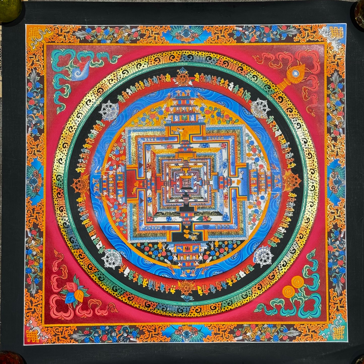 Authentic Hand-Painted Kalachakra Mandala Thangka