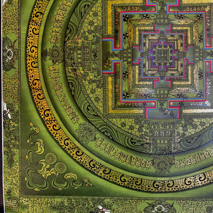 Beautiful Kalachakra Mandala Thangka Painting