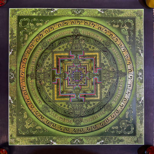 Beautiful Kalachakra Mandala Thangka Painting