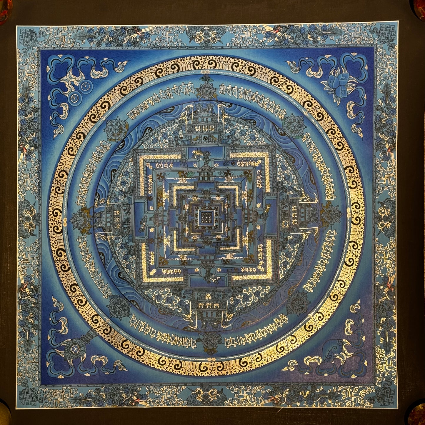 Beautiful Hand-Painted Kalachakra Mandala Thangka