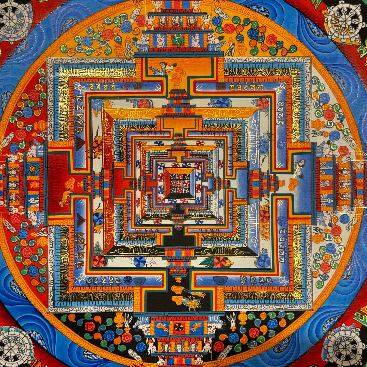 Authentic Hand-Painted Kalachakra Mandala Thangka