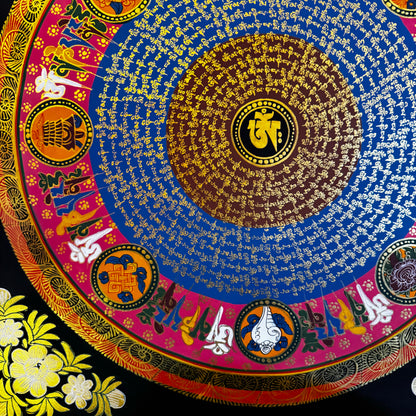 Mantra Mandala Thangka/ Auspicious symbol/ Meditation Mandala