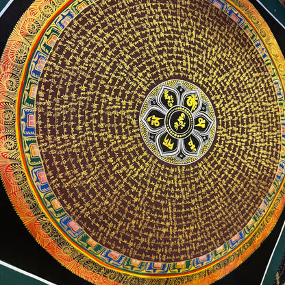 Traditional Tibetan Art Mantra Mandala/ Meditation mandala