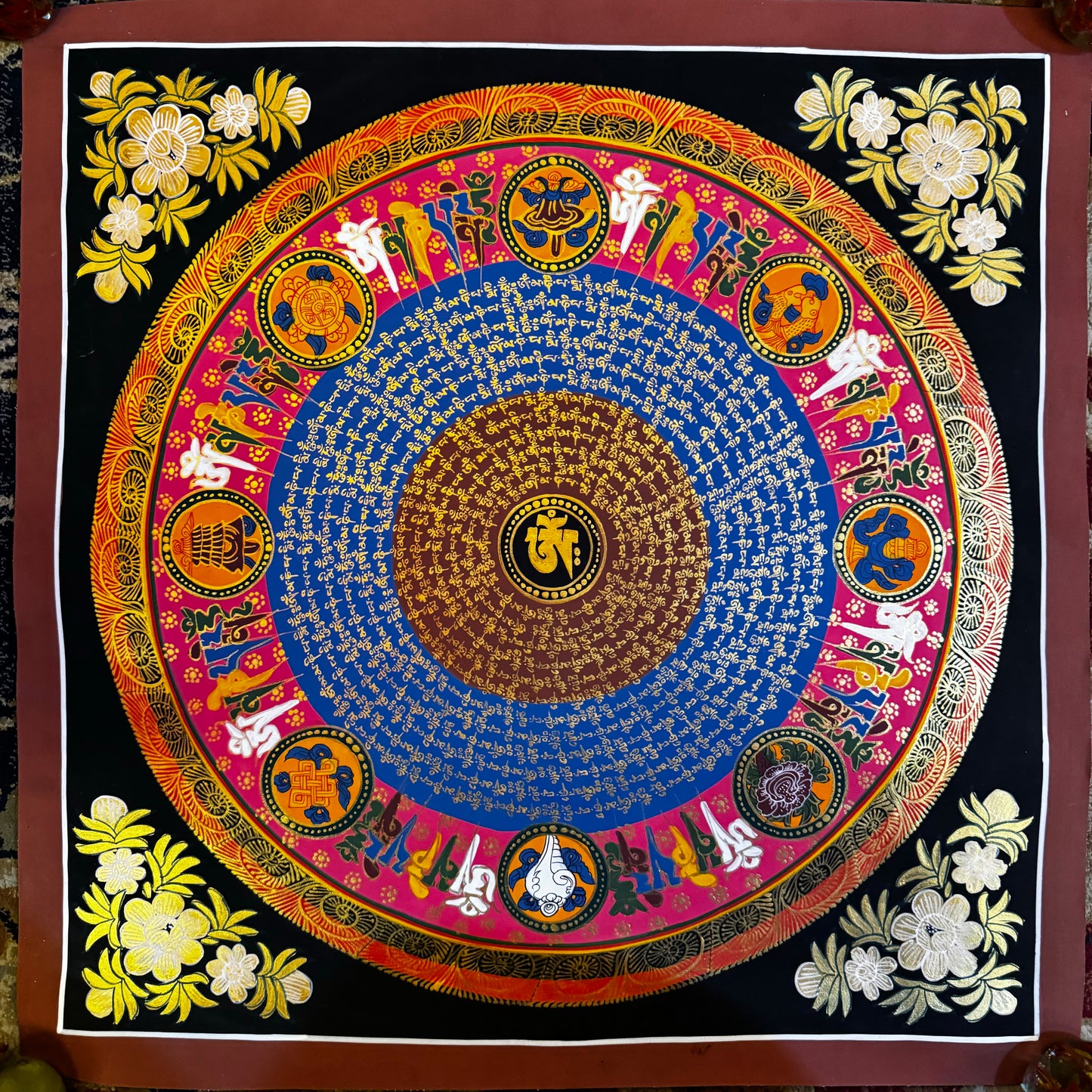 Mantra Mandala Thangka/ Auspicious symbol/ Meditation Mandala