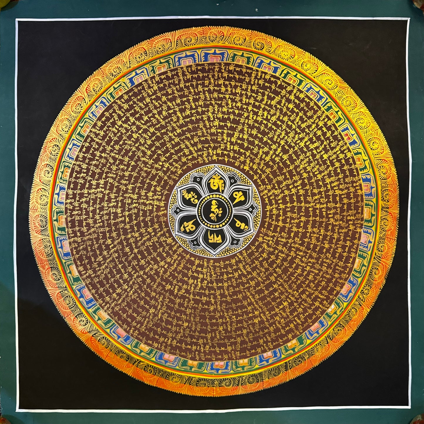 Traditional Tibetan Art Mantra Mandala/ Meditation mandala