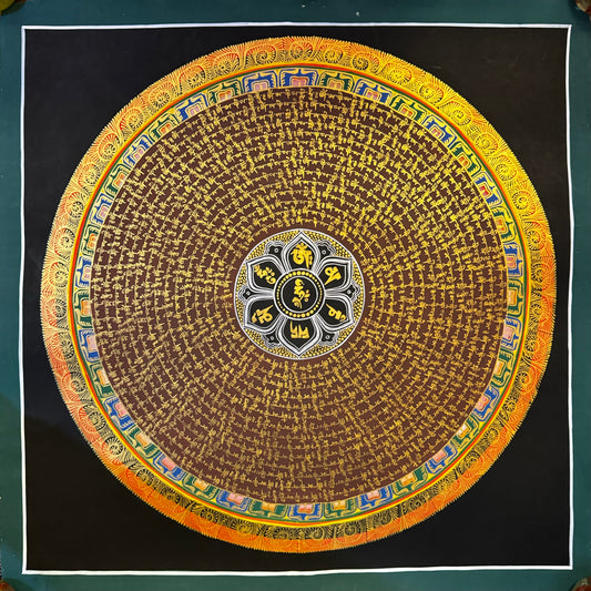 Traditional Tibetan Art Mantra Mandala/ Meditation mandala