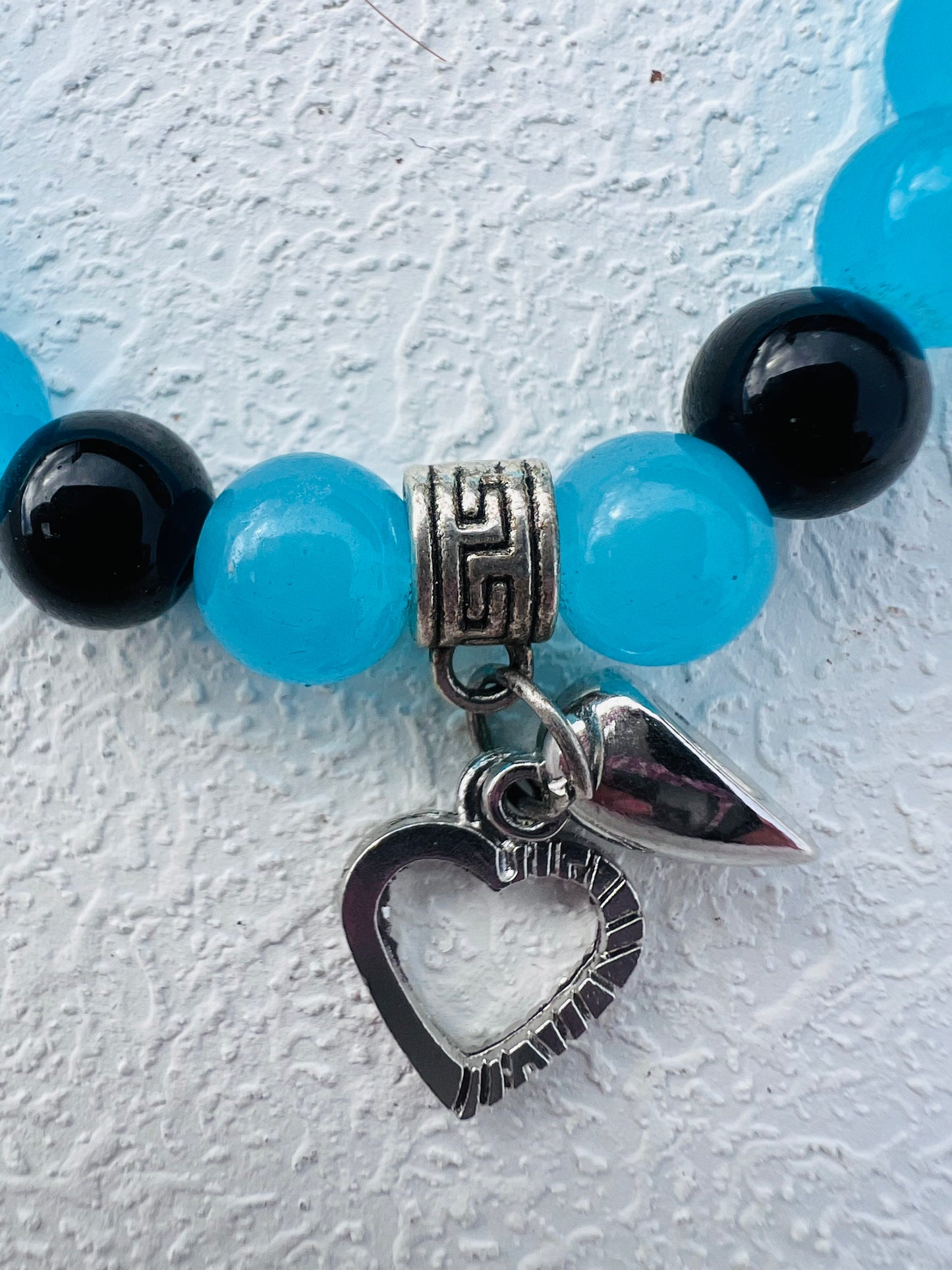 Blue with heart charm bracelet