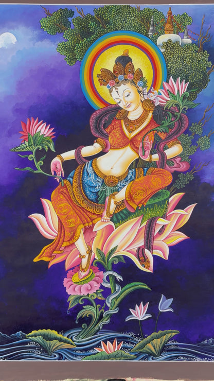 Special Newari Art White Tara (Mother of Compassion)